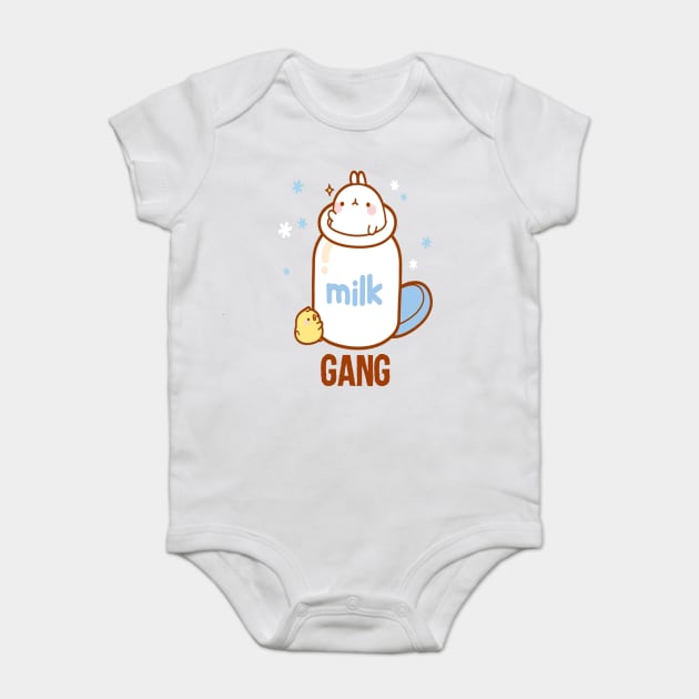 Milk Gang Funny Meme Baby Bodysuit by DrollDrifter